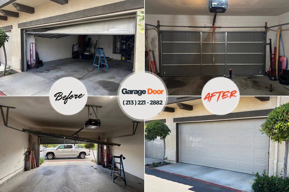 Before and after: garage door repair Nashville, AR